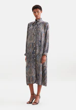Robe en satin avec cravate in Bleu Foncé |  Seidensticker Onlineshop