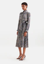 Robe en satin avec cravate in Bleu Foncé |  Seidensticker Onlineshop