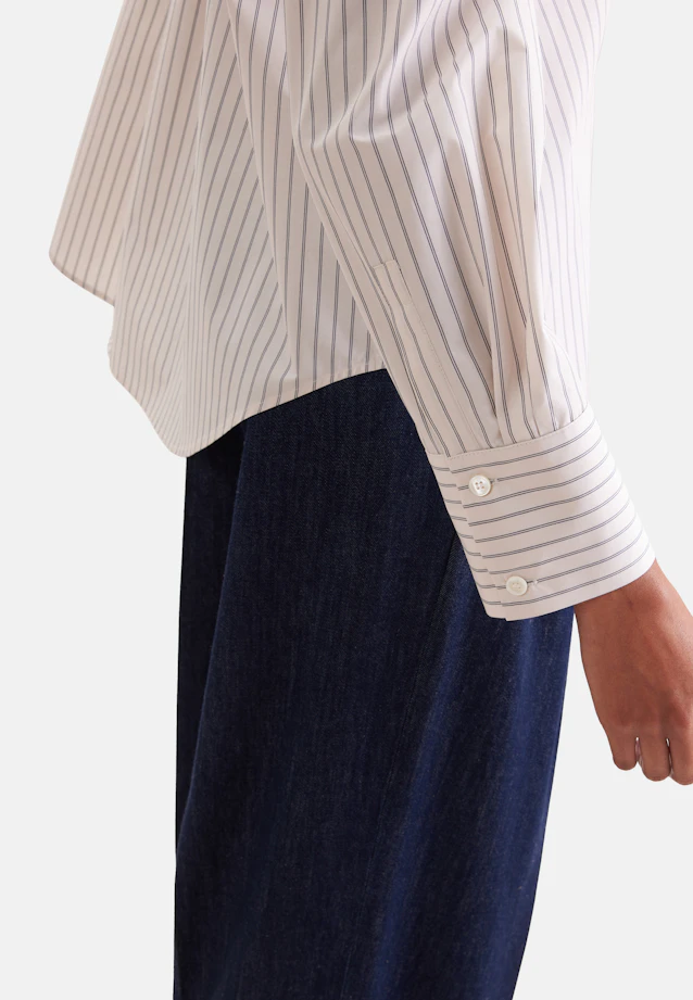 Hemdbluse in A- Linie aus Popelin mit langer Manschette in Weiß |  Seidensticker Onlineshop