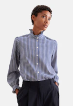 Hemdbluse mit Rüschendetails in Dunkelblau |  Seidensticker Onlineshop