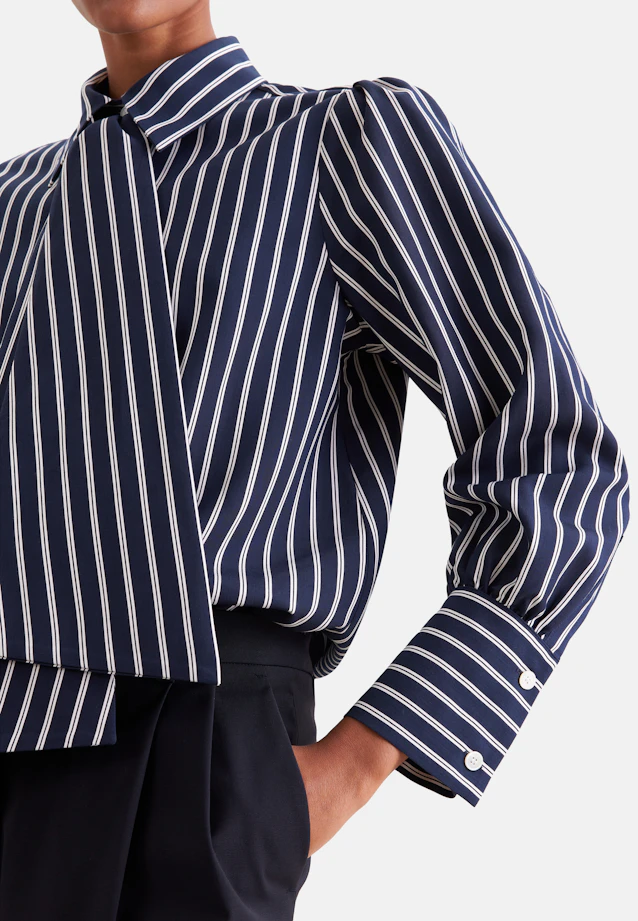 Bluse mit abnehmbarer Schluppe in Dunkelblau |  Seidensticker Onlineshop