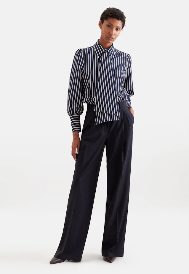 Bluse mit abnehmbarer Schluppe in Dunkelblau |  Seidensticker Onlineshop