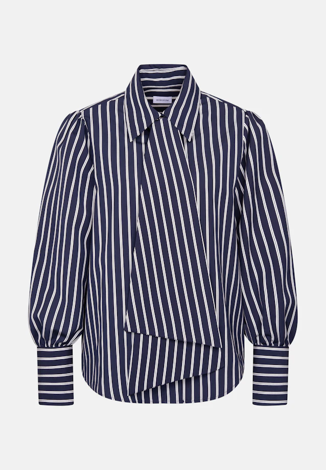 Bluse mit abnehmbarer Schluppe in Dunkelblau |  Seidensticker Onlineshop