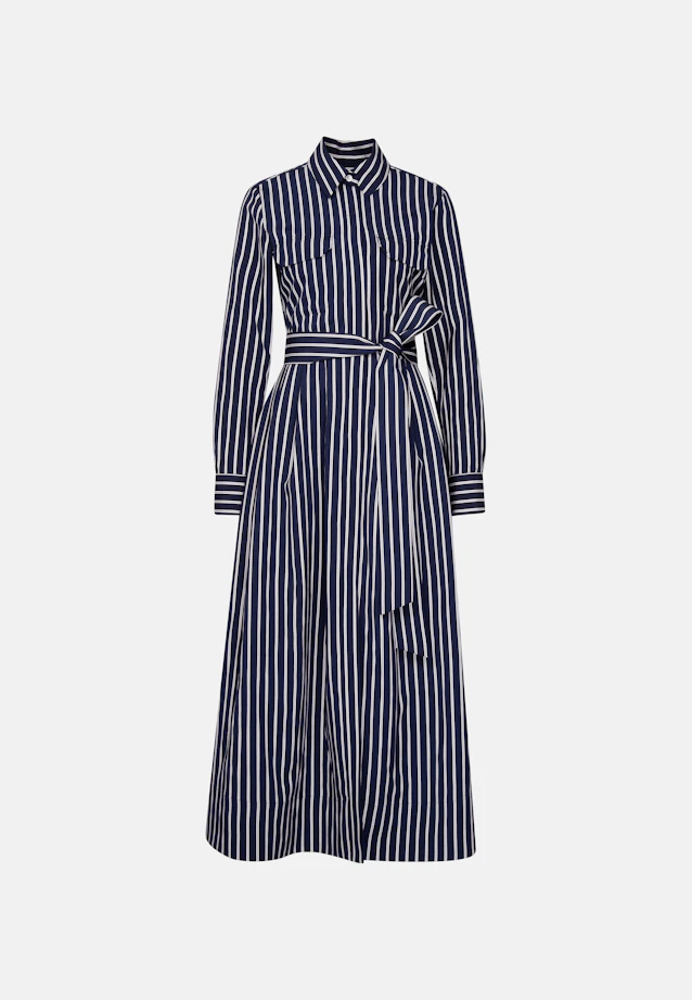 Weit schwingendes Hemdblusenkleid mit Bindegürtel, slim in Dunkelblau |  Seidensticker Onlineshop