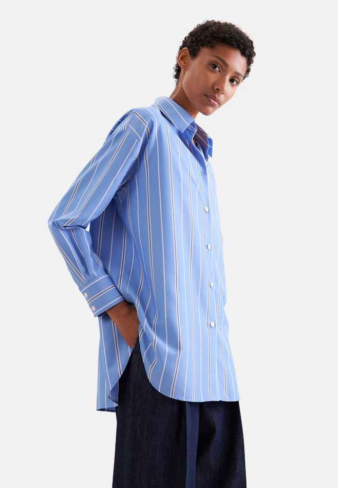 Chemise blouse oversize avec empiècement bas dans Bleu Clair | Boutique en ligne Seidensticker