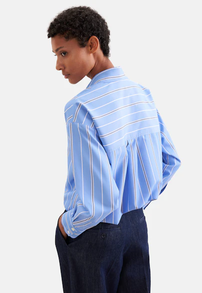 Oversized Hemdbluse mit tiefer Passe in Hellblau |  Seidensticker Onlineshop