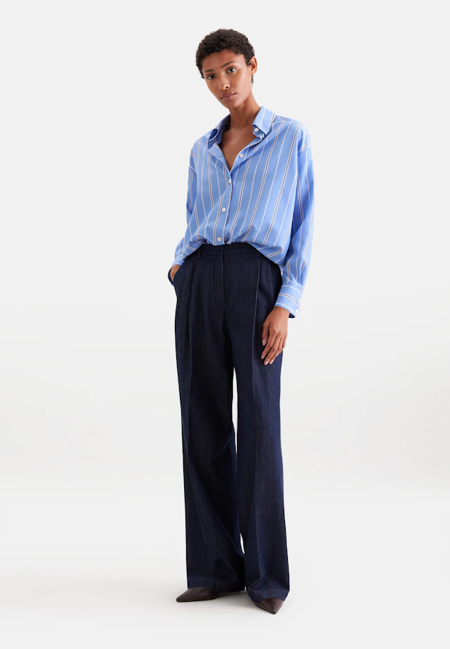 Oversized Hemdbluse mit tiefer Passe in Hellblau |  Seidensticker Onlineshop