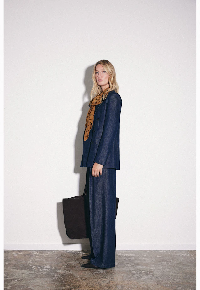 Bundfaltenhose aus Denim in Dunkelblau |  Seidensticker Onlineshop