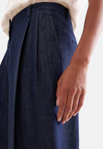 Bundfaltenhose aus Denim in Dunkelblau |  Seidensticker Onlineshop