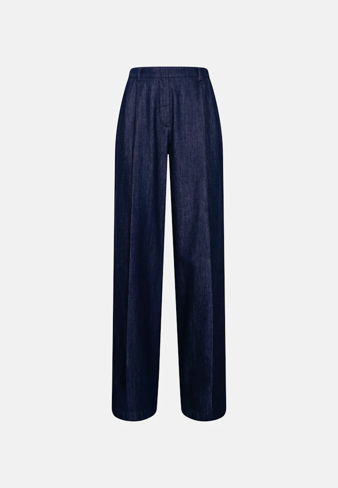 Pleated Wool Blend Trousers in Dunkelblau | Seidensticker online shop