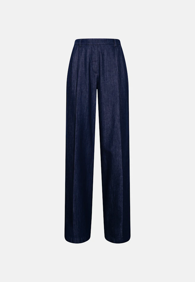 Bundfaltenhose aus Denim in Dunkelblau | Seidensticker Onlineshop