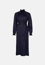 Satiniertes Kleid mit Schluppe und Bindeband aus Acetat in Dunkelblau |  Seidensticker Onlineshop