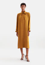 Satin dress with tie in Gelb |  Seidensticker Onlineshop