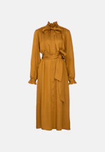 Satin dress with tie in Gelb |  Seidensticker Onlineshop
