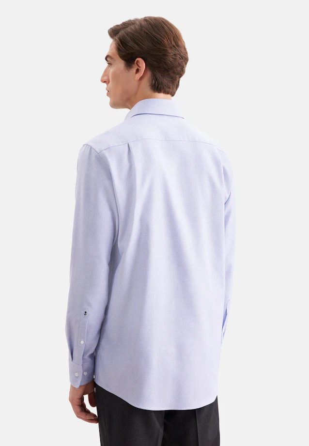 Regular Business Hemd Struktur in Mittelblau |  Seidensticker Onlineshop