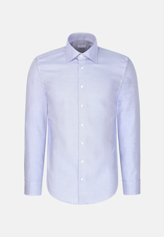 Regular Business shirt Structure in Mittelblau |  Seidensticker Onlineshop