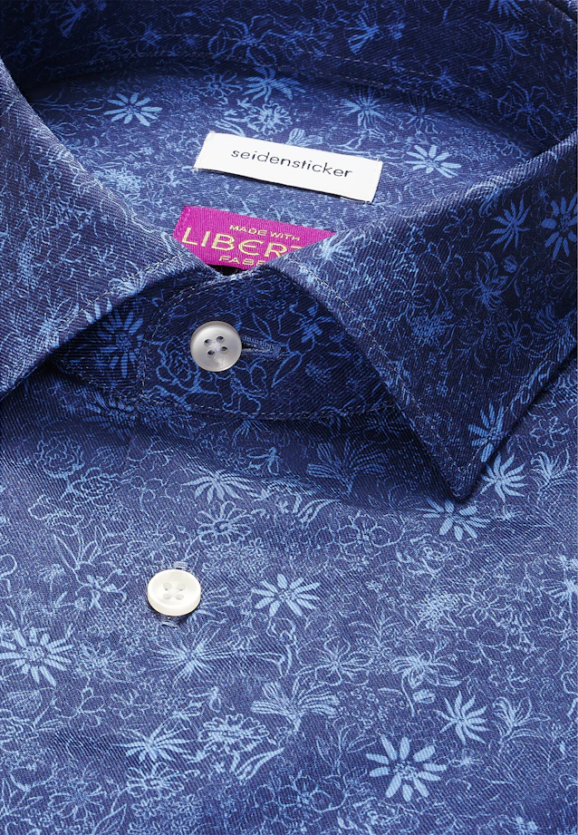 Slim Business Hemd Druck in Dunkelblau |  Seidensticker Onlineshop