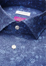 Slim Business Hemd Druck in Dunkelblau |  Seidensticker Onlineshop