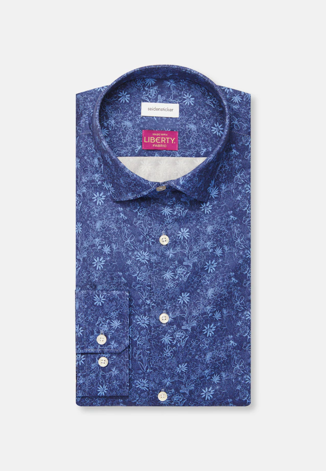 Slim Business Hemd Druck in Dunkelblau |  Seidensticker Onlineshop