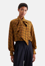 Schluppenbluse aus Chiffon mit Volumenärmeln und hohen Manschetten in Gelb |  Seidensticker Onlineshop