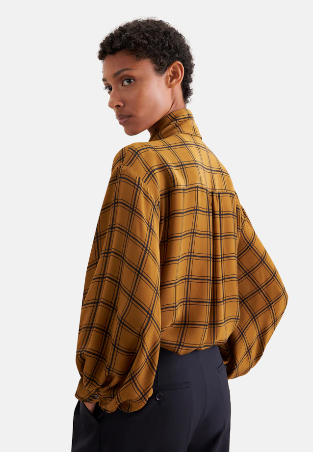 Satin blouse with bow detail in Gelb |  Seidensticker Onlineshop