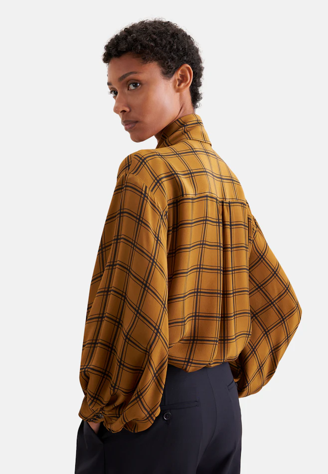 Satin blouse with bow detail in Gelb | Seidensticker online shop