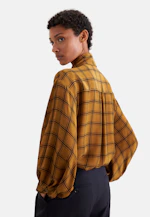 Schluppenbluse aus Chiffon mit Volumenärmeln und hohen Manschetten in Gelb |  Seidensticker Onlineshop