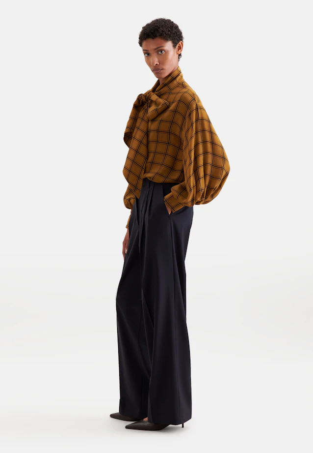 Schluppenbluse aus Chiffon mit Volumenärmeln und hohen Manschetten in Gelb |  Seidensticker Onlineshop