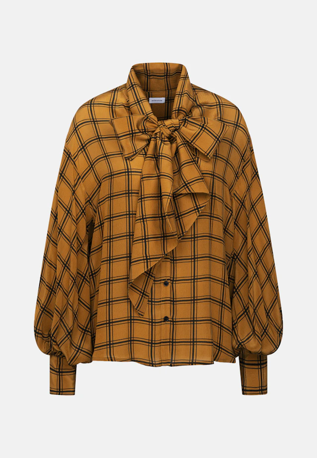 Schluppenbluse aus Chiffon mit Volumenärmeln und hohen Manschetten in Gelb |  Seidensticker Onlineshop
