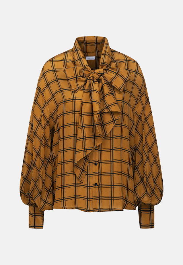 Schluppenbluse aus Chiffon mit Volumenärmeln und hohen Manschetten in Gelb |  Seidensticker Onlineshop
