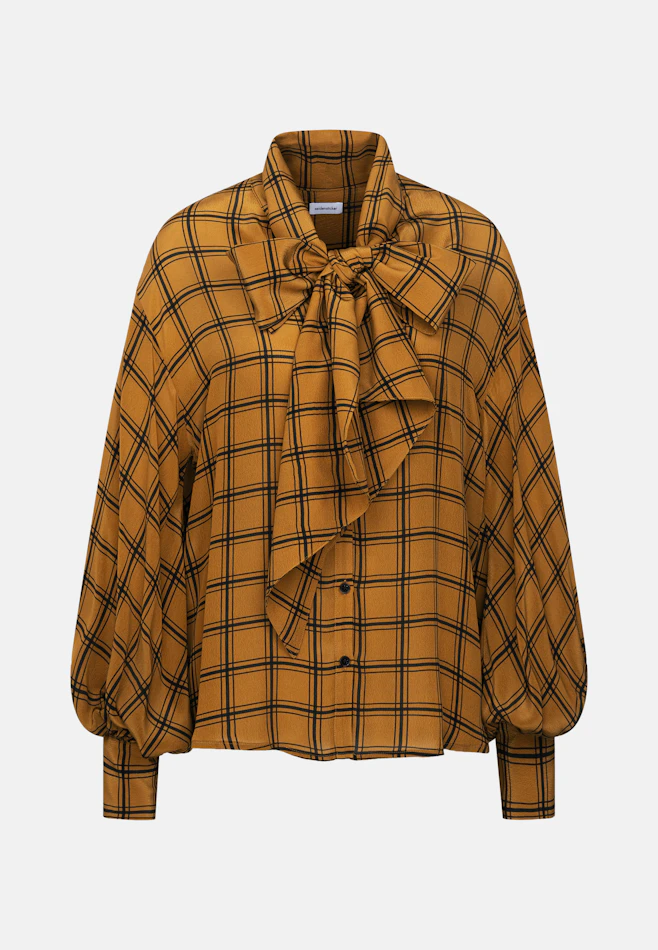 Satin blouse with bow detail in Gelb | Seidensticker online shop