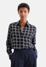 Fließende Hemdbluse aus Baumwoll Mix in Dunkelblau |  Seidensticker Onlineshop