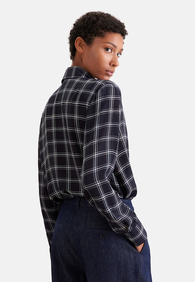 Fließende Hemdbluse aus Baumwoll Mix in Dunkelblau |  Seidensticker Onlineshop