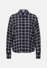 Fließende Hemdbluse aus Baumwoll Mix in Dunkelblau |  Seidensticker Onlineshop