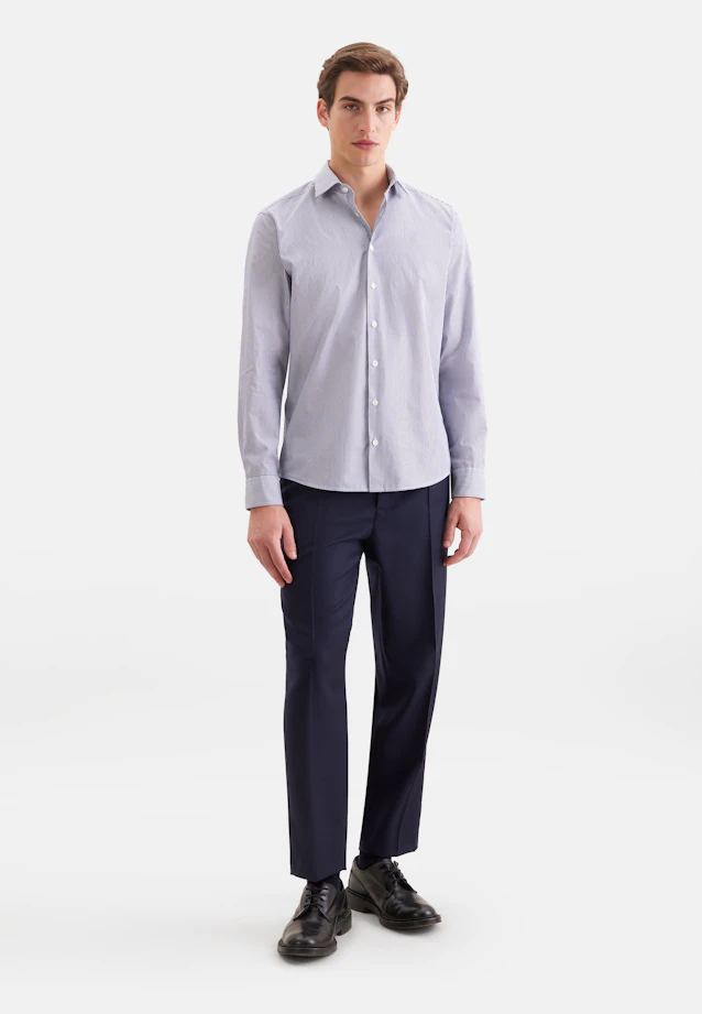Regular Chemise décontractée Rayures in Bleu Foncé |  Seidensticker Onlineshop