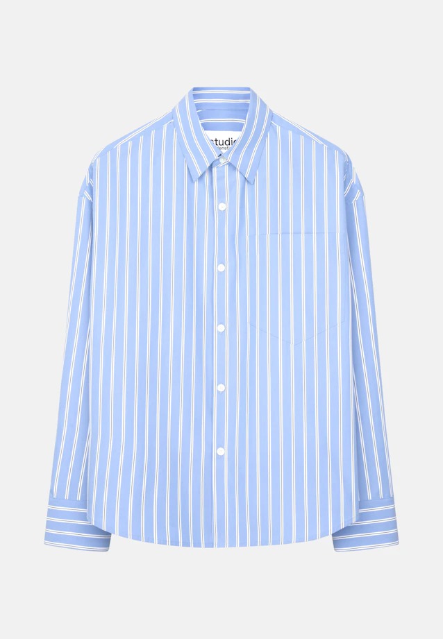 Oversized Fashion shirt Stripes in Mittelblau |  Seidensticker Onlineshop