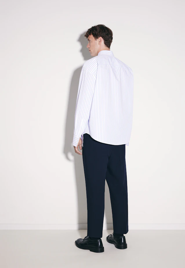 Oversized Fashion shirt Stripes in Mittelblau |  Seidensticker Onlineshop