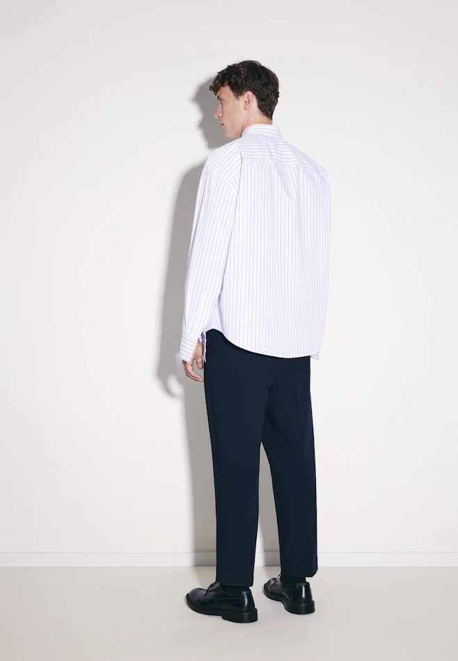 Oversized Fashion shirt Stripes in Mittelblau | Seidensticker online shop