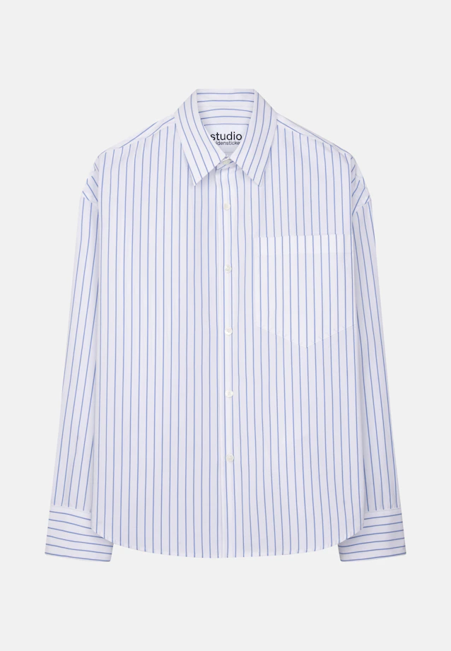 Oversized Fashion shirt Stripes in Mittelblau |  Seidensticker Onlineshop