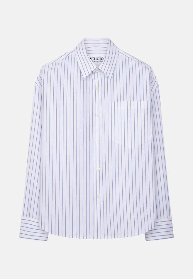 Oversized Fashion-Hemd Gestreift in Mittelblau | Seidensticker Onlineshop