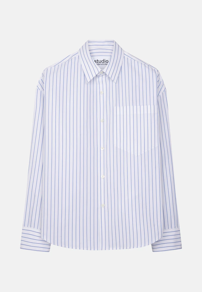 Oversized Fashion-Hemd Gestreift in Mittelblau | Seidensticker Onlineshop
