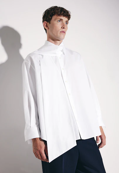 Oversized Shirt mit Schleife in Weiß |  Seidensticker Onlineshop