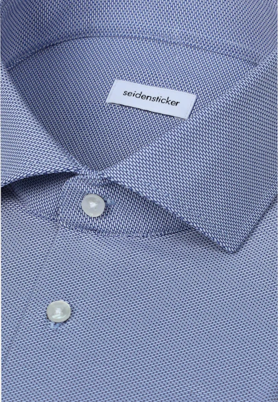Slim Performance-Hemd Struktur in Mittelblau |  Seidensticker Onlineshop