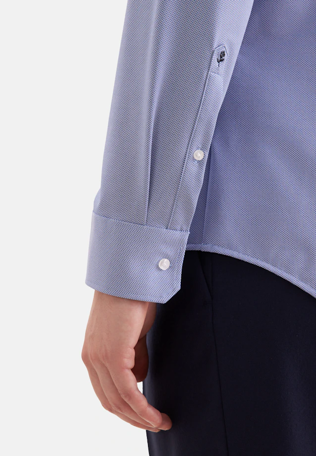 Slim Performance shirt Structure in Mittelblau |  Seidensticker Onlineshop