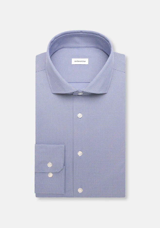 Slim Performance shirt Structure in Mittelblau | Seidensticker online shop