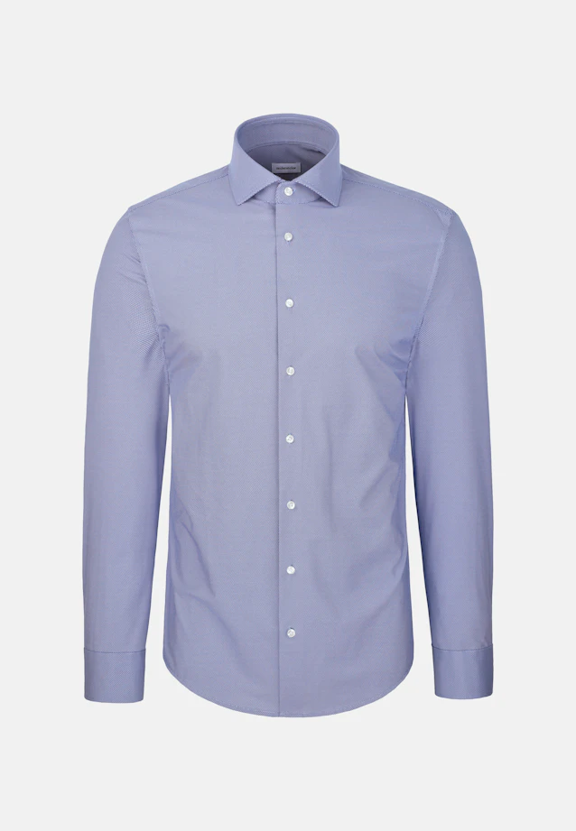 Slim Performance shirt Structure in Mittelblau |  Seidensticker Onlineshop