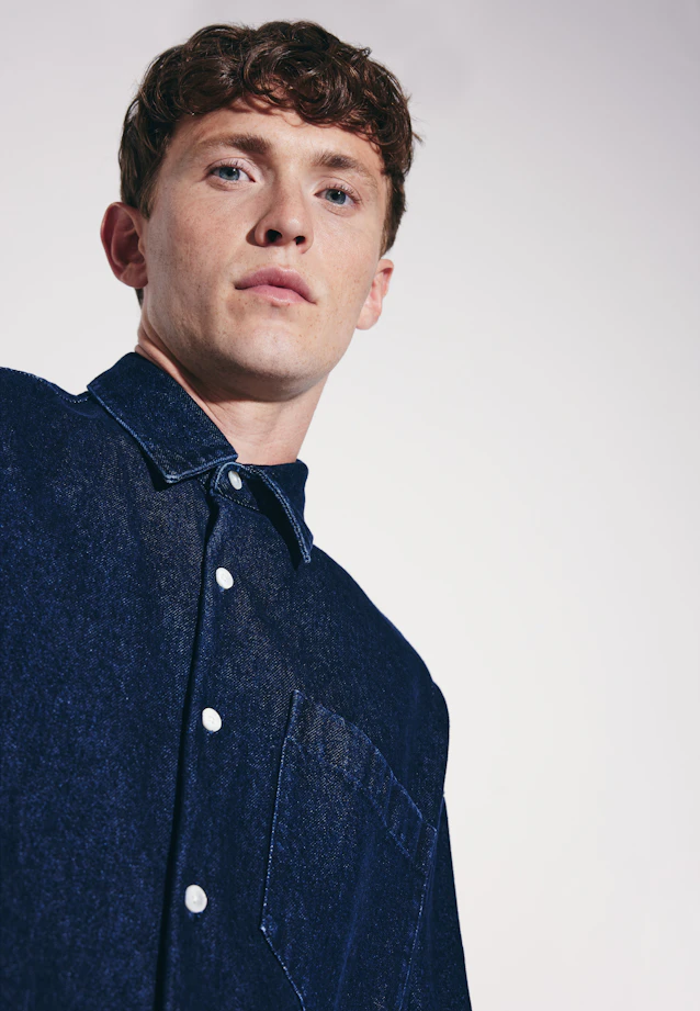 Oversized Fashion shirt Denim in Dunkelblau |  Seidensticker Onlineshop