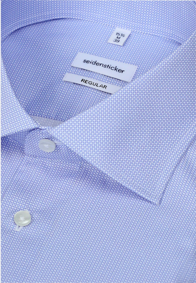 Regular Business shirt Print in Mittelblau | Seidensticker online shop