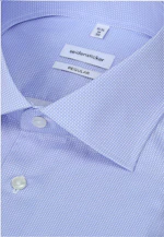 Regular Business shirt Print in Mittelblau |  Seidensticker Onlineshop