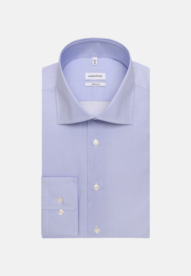 Regular Business shirt Print in Mittelblau |  Seidensticker Onlineshop